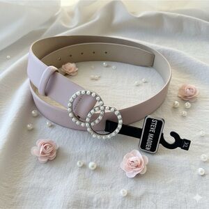 Steve Madden Blush Belt with Pearl Accent Buckle 🎀